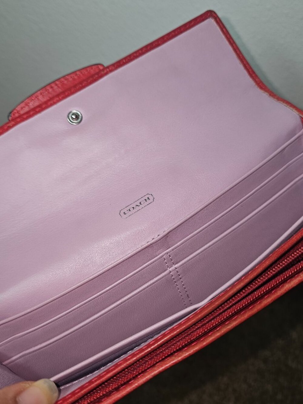 Red Coach Wallet - Picture 4 of 7